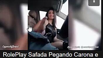 Intense dark bunny cosplay with curvy Latina teasing and dirty talking blowjob! 🐰