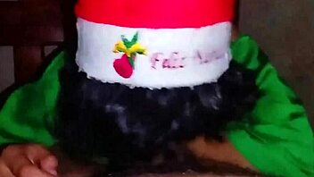 Christmas elf cosplay homemade doggystyle session