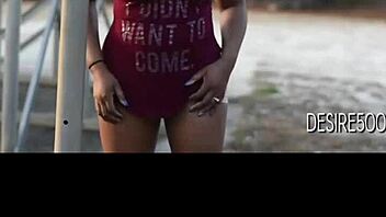 Curvy couple rides wet pussy outdoors