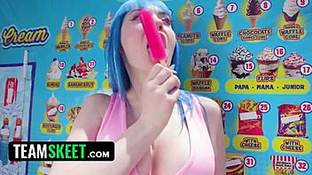 Gorgeous jewelz blu fucks for ice cream