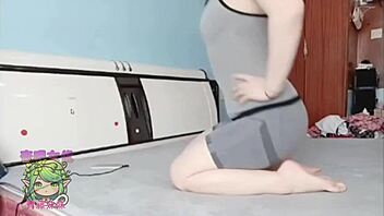 Is this asian girl doing yoga ready for a sudden bareback fuck from that guy?