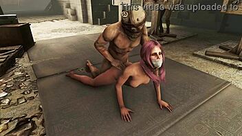 Pink Haired Girl Bound in Rough Anal Scene