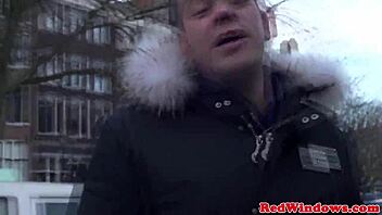 European sex worker from the Netherlands receives oral pleasure