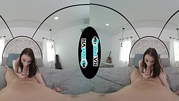 POV-style VR porn with a helpful girlfriend who takes on a big cock