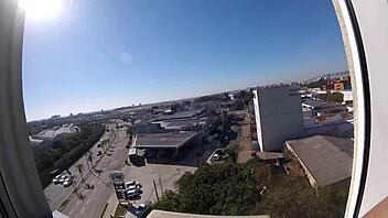 naked in hotel window feeling exposed and horny