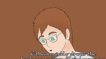 Blonde bookworm discovers furry hentai romance in the library