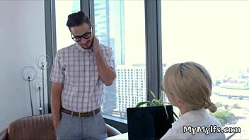 banging horny blonde milf principal in her office desk