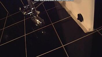 girl in bathroom gets tight teen cunt fucked!