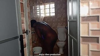 intense quickie with boss's daughter bent over in bathroom