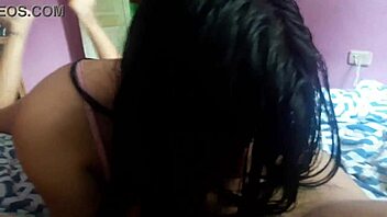 A skinny young girl gets excited when alone at home, falling into temptation