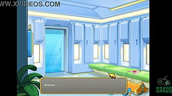 Cartoon adventure: Two girls in a sauna in space