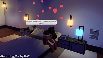 Roblox player gets fucked by a demon in missionary position