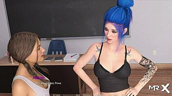 Girlfriend Kisses Girlfriend In Lesson