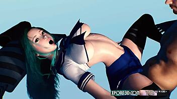 Asian teen gets her pussy fucked in 3D anime