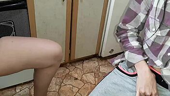 Three students indulge in solo pleasure and climax in the kitchen after their studies