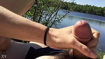 Damn, we're screwing hard right by the pond in broad daylight!