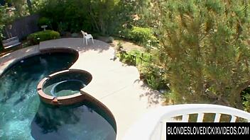 Blonde Tiffani Taylor's shaved pussy gets fingered hard