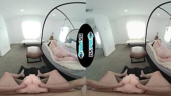 brunette girlfriend bent over doggystyle pov with monster cock