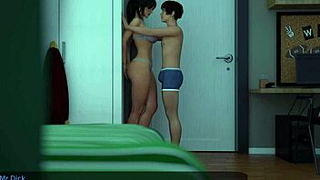 milfy city sneaky night sex in stepsister room 3d game