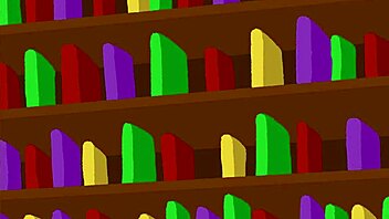 Blonde bookworm discovers furry hentai romance in the library