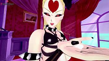 Japanese comic book-style sex with a cute and busty blonde