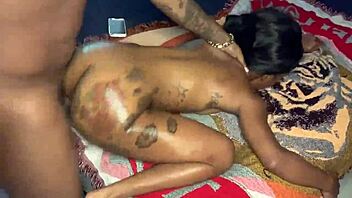 mini stallion performs in sex theater with ebony milf