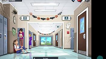 In Summertime Saga episode 41, the brunette babe teases with her big ass during roleplay.