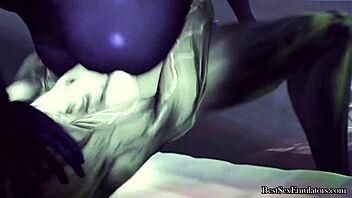 Voluptuous MILF enjoys riding a massive shaft in animated porn