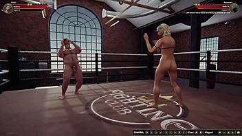 Ethan Battles Rosemary In Naked 3D Wrestling With Rough Fucking