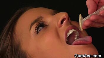 bombshell receives a shot on face