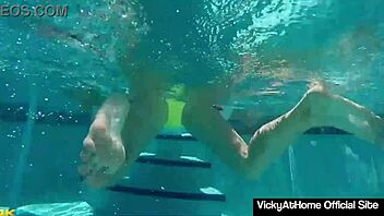 Vicky Vette and Rachel Storm indulge in poolside lesbian pleasure