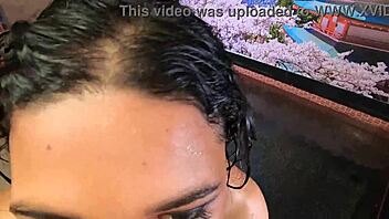 feeling horny by the pool with lalla potira's anal blowjob