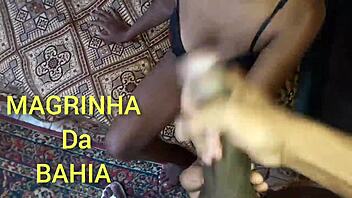 well-endowed guy cums hard while fucking the hot brunette's ass in lesbian pov scene