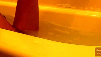 It's bath time for a shaved fetish session.