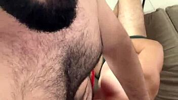 i spotted that big-assed guy on the sofa and made him suck my monster cock deep