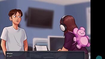 In Summertime Saga episode 41, the brunette babe teases with her big ass during roleplay.