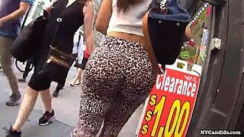 Watching a video of someone in spandex showing off their ass in high definition.