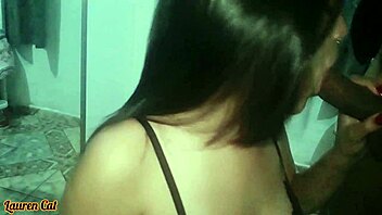 close up blowjob with brazilian couple