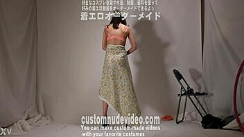 Young girl undresses to strip tease
