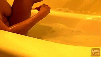 It's bath time for a shaved fetish session.
