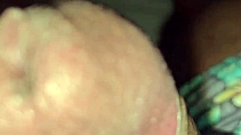 My husband's solo session with his large brown penis ends in a slow-motion ejaculation