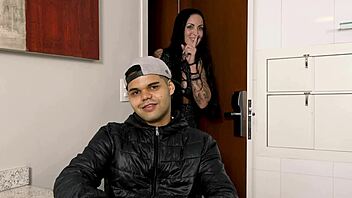 Hot Latina called a fan from street to bang. Made his day royal!