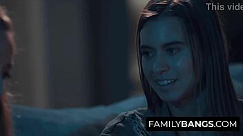 Sensual and erotic lesbian encounter with new stepsis in family affair