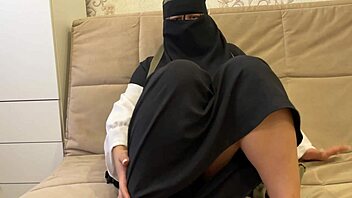 Amateur Arab stepmom in hijab instructs son on intense masturbation techniques
