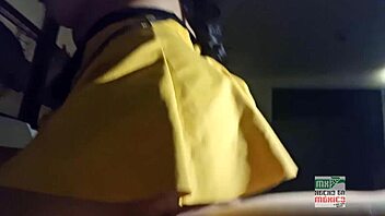 A passionate blowjob followed by intimate shots of his curvy cock and a jealous doggy style position
