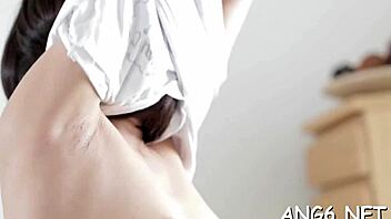 Bewitching teen darling gets deep missionary hammering after a sloppy blowjob.