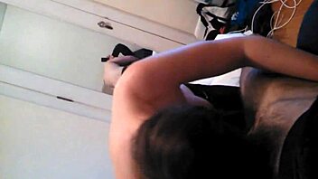 Amateur brunette sucks big cock part 1