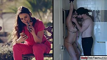 Busty nurse banged hard in the ass