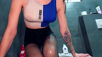 My stepsister gave oral pleasure to me in the bathroom for sexual release