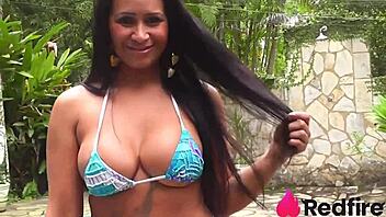 cavalona milf invites friend for poolside chat